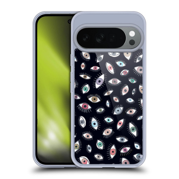 Ninola Watercolor Patterns Eyes Black Soft Gel Case for Google Pixel 10