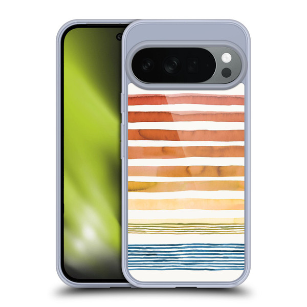 Ninola Watercolor Patterns Stripes Sunset Summer Soft Gel Case for Google Pixel 10