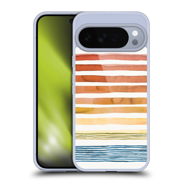 Ninola Watercolor Patterns Stripes Sunset Summer Soft Gel Case for Google Pixel 10 Pro XL
