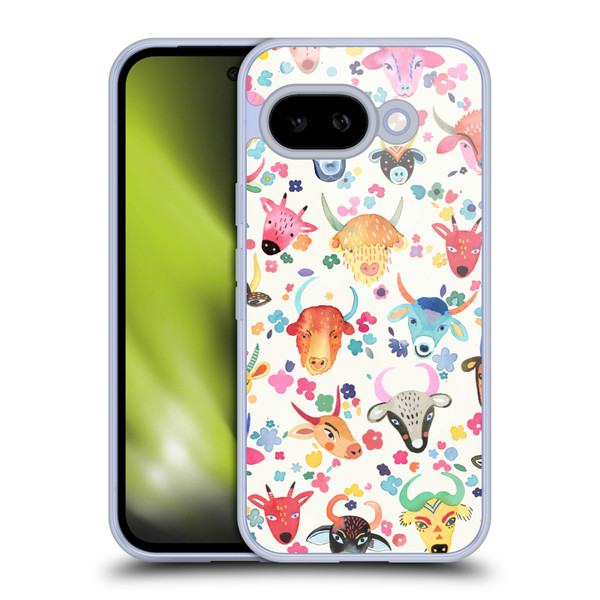 Ninola Watercolor Patterns Cute Ox Farm Soft Gel Case for Google Pixel 9A