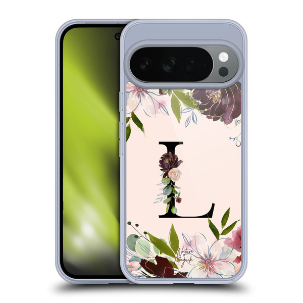 Nature Magick Rose Gold Flowers Monogram 1 Letter L Soft Gel Case for Google Pixel 10