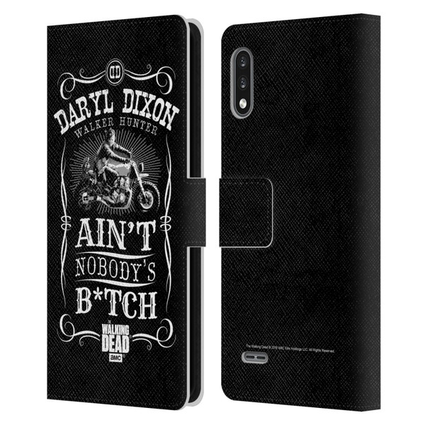 AMC The Walking Dead Daryl Dixon Biker Art Motorcycle Black White Leather Book Wallet Case Cover For LG K22
