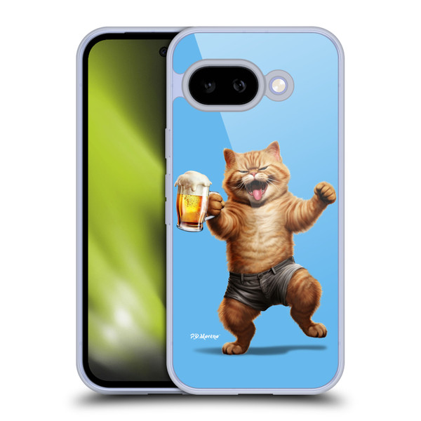 P.D. Moreno Furry Fun Artwork Cat Beer Soft Gel Case for Google Pixel 9A