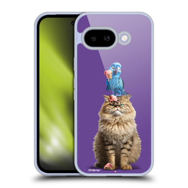 P.D. Moreno Furry Fun Artwork Cat And Parrot Soft Gel Case for Google Pixel 9A