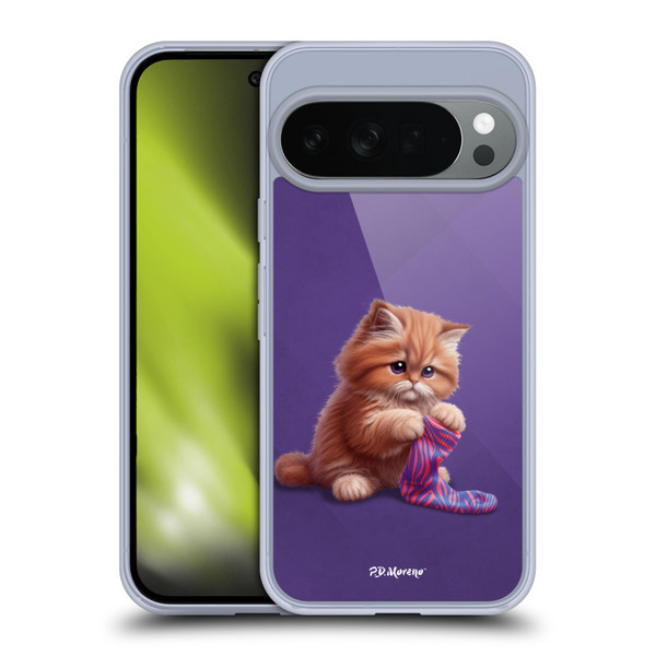 P.D. Moreno Play Cat Artwork Colorful Sock Soft Gel Case for Google Pixel 10