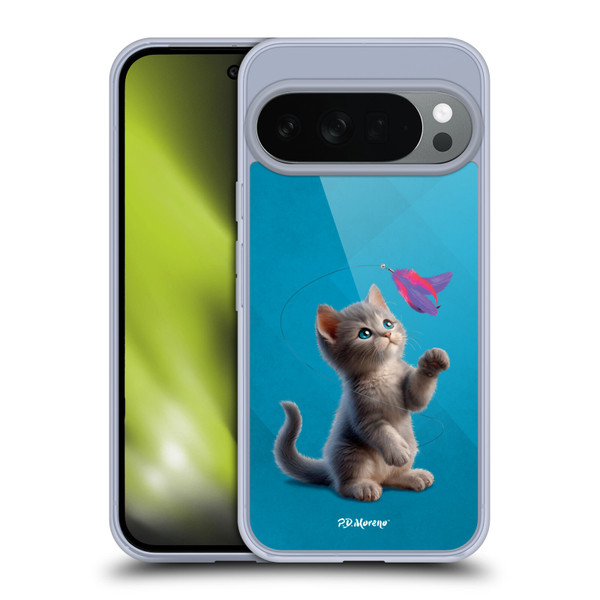 P.D. Moreno Play Cat Artwork Toy Feather Soft Gel Case for Google Pixel 10