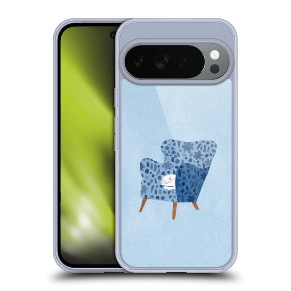 Planet Cat Arm Chair Cornflower Chair Cat Soft Gel Case for Google Pixel 10