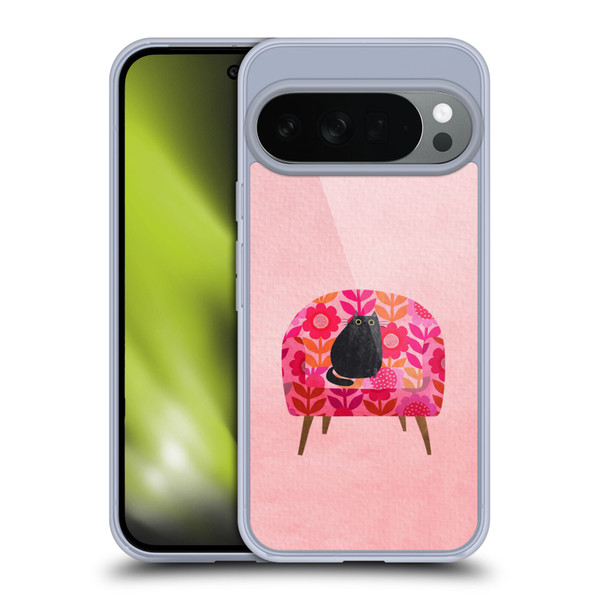 Planet Cat Arm Chair Red Chair Cat Soft Gel Case for Google Pixel 10