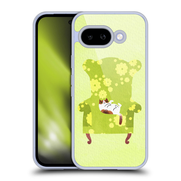 Planet Cat Arm Chair Lime Chair Cat Soft Gel Case for Google Pixel 9A