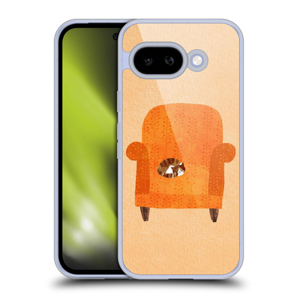 Planet Cat Arm Chair Orange Chair Cat Soft Gel Case for Google Pixel 9A
