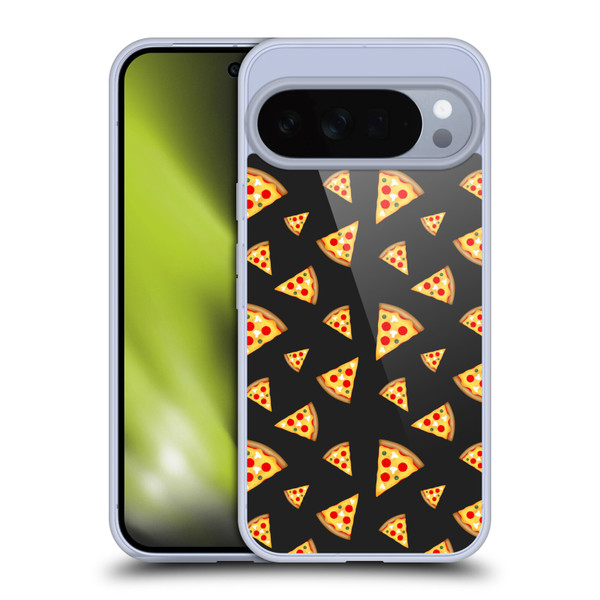 PLdesign Food Patterns Cool Fun Pizza Slices Black Soft Gel Case for Google Pixel 10 Pro XL