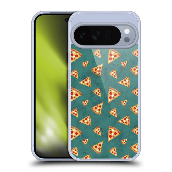 PLdesign Food Patterns Cool Fun Pizza Slices Teal Soft Gel Case for Google Pixel 10 Pro XL