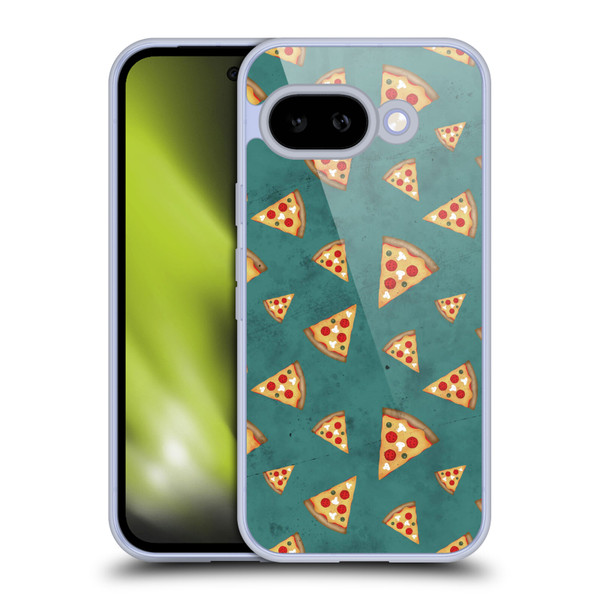PLdesign Food Patterns Cool Fun Pizza Slices Teal Soft Gel Case for Google Pixel 9A