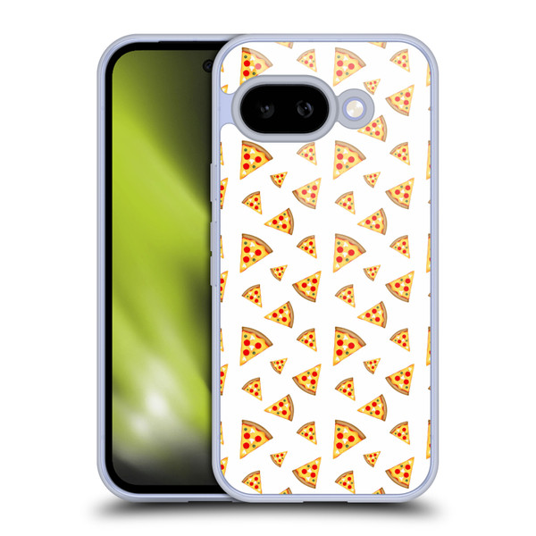 PLdesign Food Patterns Cool Fun Pizza Slices White Soft Gel Case for Google Pixel 9A