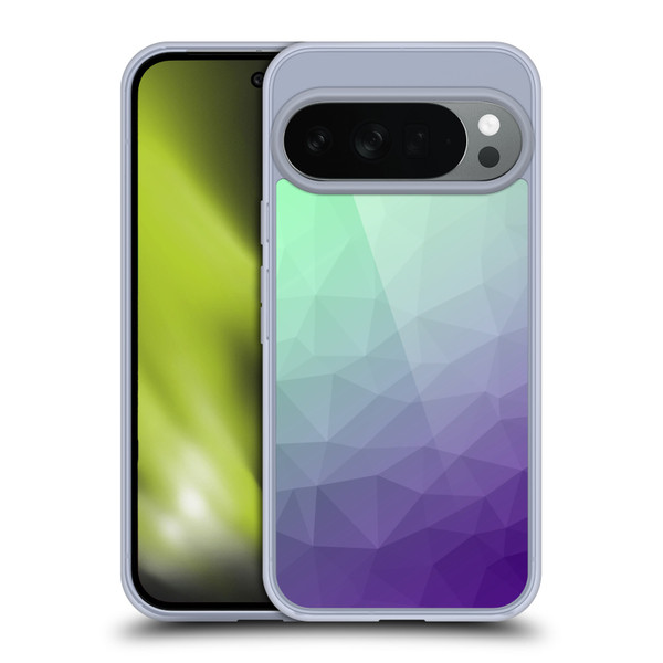 PLdesign Geometric Purple Green Ombre Soft Gel Case for Google Pixel 10
