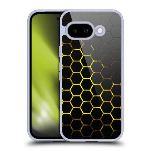PLdesign Geometric Patterns Honeycomb Yellow Soft Gel Case for Google Pixel 9A