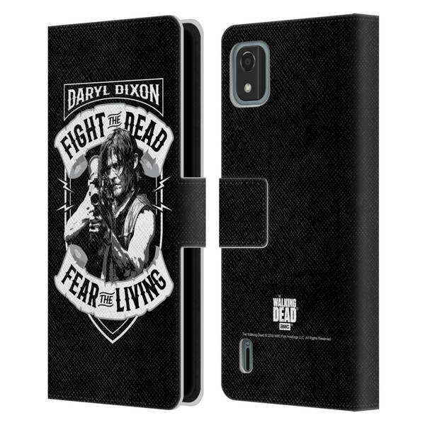 AMC The Walking Dead Daryl Dixon Biker Art RPG Black White Leather Book Wallet Case Cover For Nokia C2 2nd Edition