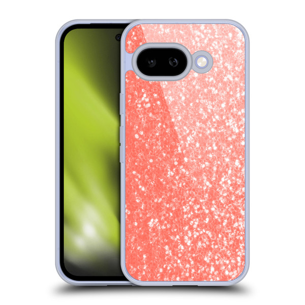 PLdesign Sparkly Coral Light Coral Orange Soft Gel Case for Google Pixel 9A
