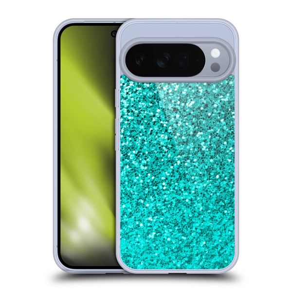 PLdesign Sparkle Prints Aqua Blue Soft Gel Case for Google Pixel 10 Pro XL