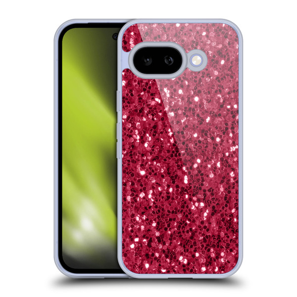 PLdesign Sparkle Prints Dark Pink Red Soft Gel Case for Google Pixel 9A