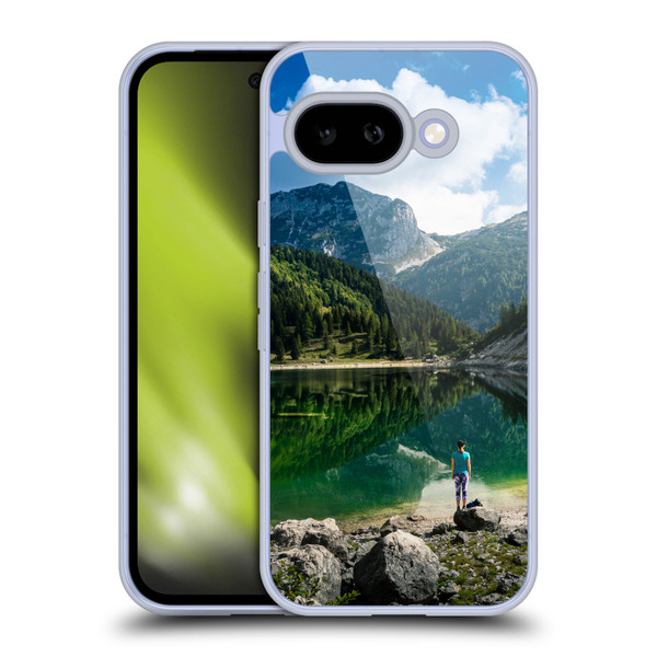 Patrik Lovrin Wanderlust Person At Mountain Lake Soft Gel Case for Google Pixel 9A