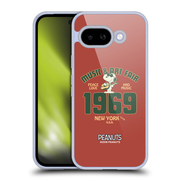 Peanuts Woodstock 50th Snoopy Guitar 1969 Soft Gel Case for Google Pixel 9A