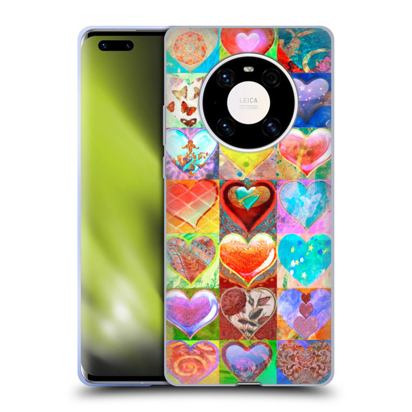 Aimee Stewart Colourful Sweets Hearts Grid Soft Gel Case for Huawei Mate 40 Pro 5G