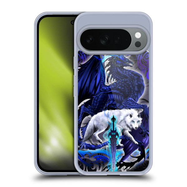 Ruth Thompson Dragons with Swords Alpha Blade & Fantasy Wolf Soft Gel Case for Google Pixel 10