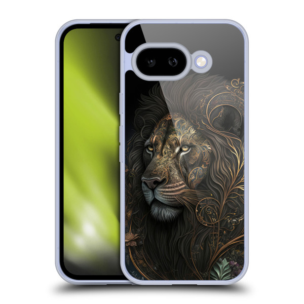 Spacescapes Floral Lions Golden Bloom Soft Gel Case for Google Pixel 9A