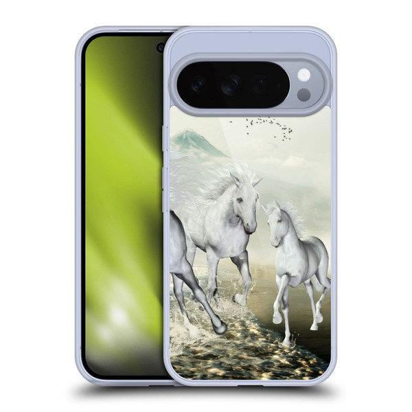 Simone Gatterwe Horses White On The Beach Soft Gel Case for Google Pixel 10 Pro XL