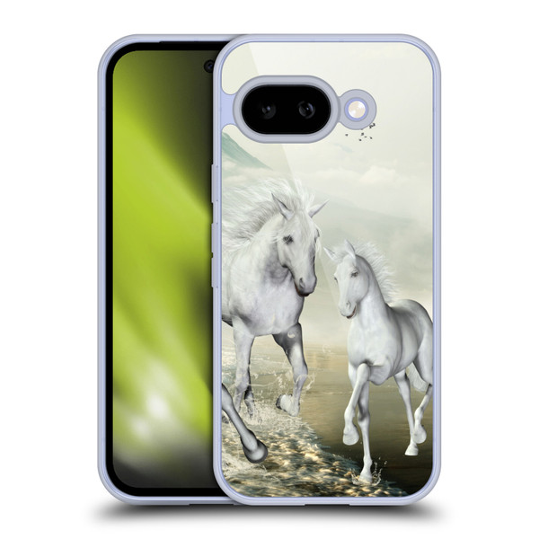 Simone Gatterwe Horses White On The Beach Soft Gel Case for Google Pixel 9A