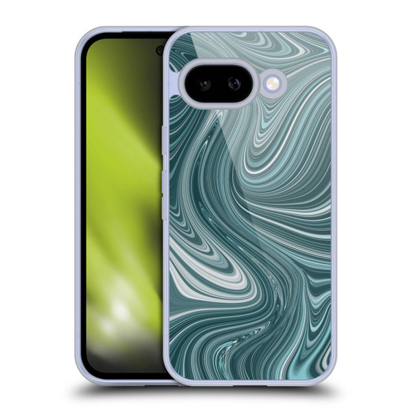 Suzan Lind Marble Swirls Teal Soft Gel Case for Google Pixel 9A