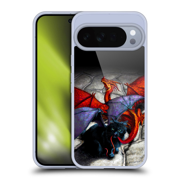 Stanley Morrison Art Bat Winged Black Cat & Dragon Soft Gel Case for Google Pixel 10 Pro XL