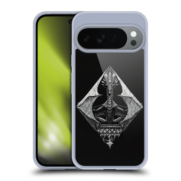 Stanley Morrison Black And White Gothic Diamond Dragon Soft Gel Case for Google Pixel 10