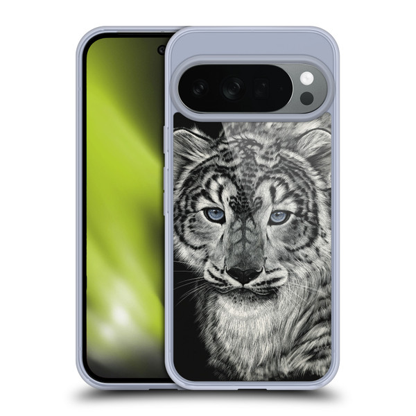 Stanley Morrison Black And White Blue Eyed Snow Leopard Cat Soft Gel Case for Google Pixel 10