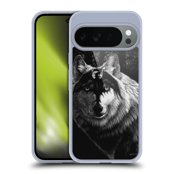 Stanley Morrison Black And White Gray Wolf With Dragon Marking Soft Gel Case for Google Pixel 10
