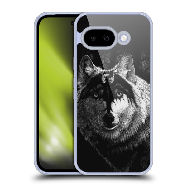 Stanley Morrison Black And White Gray Wolf With Dragon Marking Soft Gel Case for Google Pixel 9A