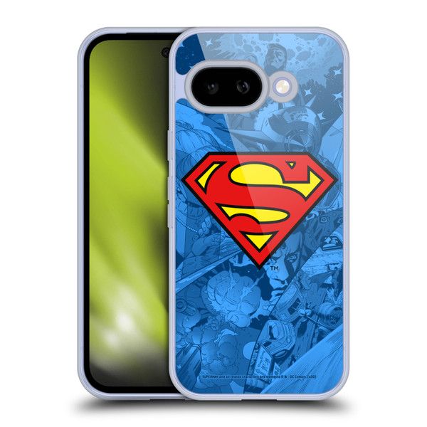 Superman DC Comics Comicbook Art Collage Soft Gel Case for Google Pixel 9A