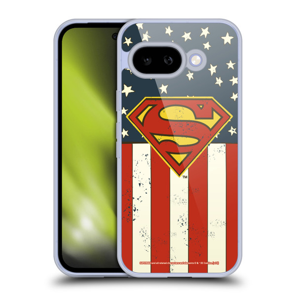 Superman DC Comics Logos U.S. Flag Soft Gel Case for Google Pixel 9A