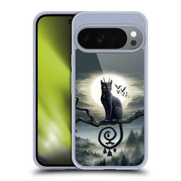 Sarah Richter Animals Gothic Black Cat & Bats Soft Gel Case for Google Pixel 10