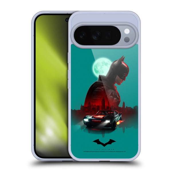 The Batman Neo-Noir Graphics Gotham Batmobile Soft Gel Case for Google Pixel 10 Pro XL