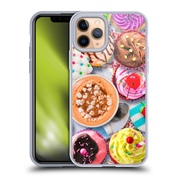 Aimee Stewart Colourful Sweets Cupcakes And Cocoa Soft Gel Case for Apple iPhone 11 Pro