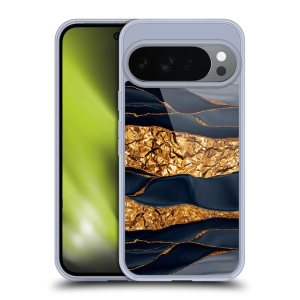 UtArt Dark Night Marble Gold Foil And Ink Soft Gel Case for Google Pixel 10