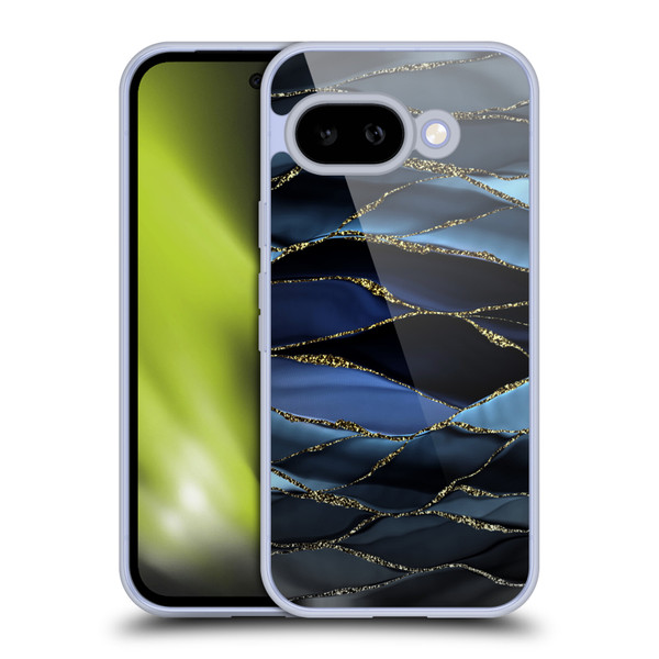 UtArt Dark Night Marble Deep Sparkle Waves Soft Gel Case for Google Pixel 9A