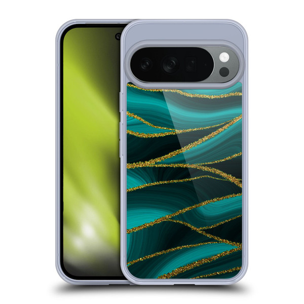 UtArt Malachite Emerald Turquoise Shimmers Soft Gel Case for Google Pixel 10
