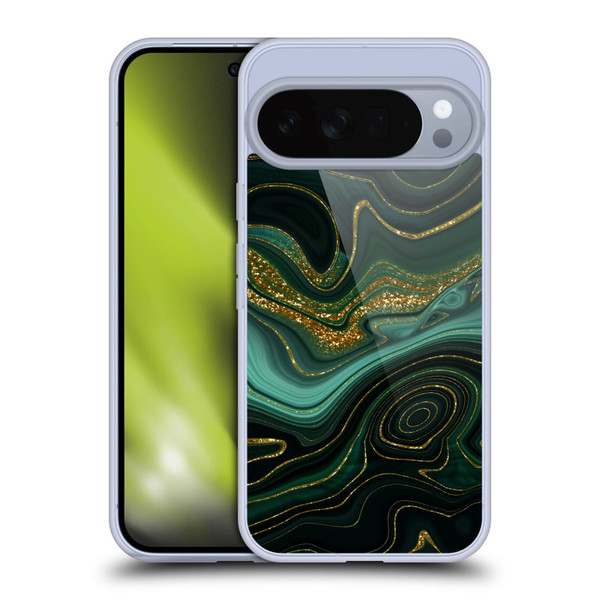 UtArt Malachite Emerald Gilded Teal Soft Gel Case for Google Pixel 10 Pro XL
