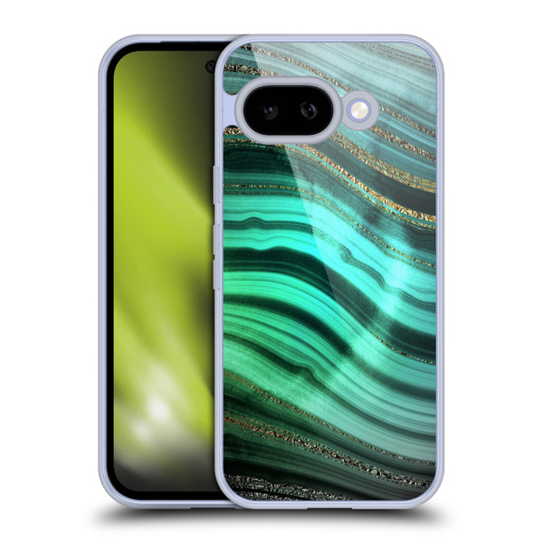 UtArt Malachite Emerald Glitter Gradient Soft Gel Case for Google Pixel 9A