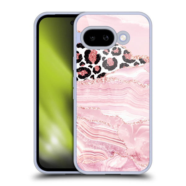 UtArt Wild Cat Marble Pink Glitter Soft Gel Case for Google Pixel 9A