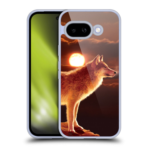 Vincent Hie Animals Sunset Wolf Soft Gel Case for Google Pixel 9A