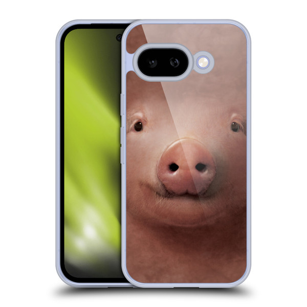 Vincent Hie Big Face Animals Pig Soft Gel Case for Google Pixel 9A